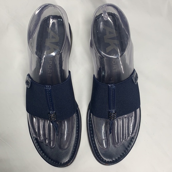 🔥1/2 of Summer Sale!🔥 ANNE KLEIN Dark Blue SPORT Stretch SANDALS - Picture 5 of 10